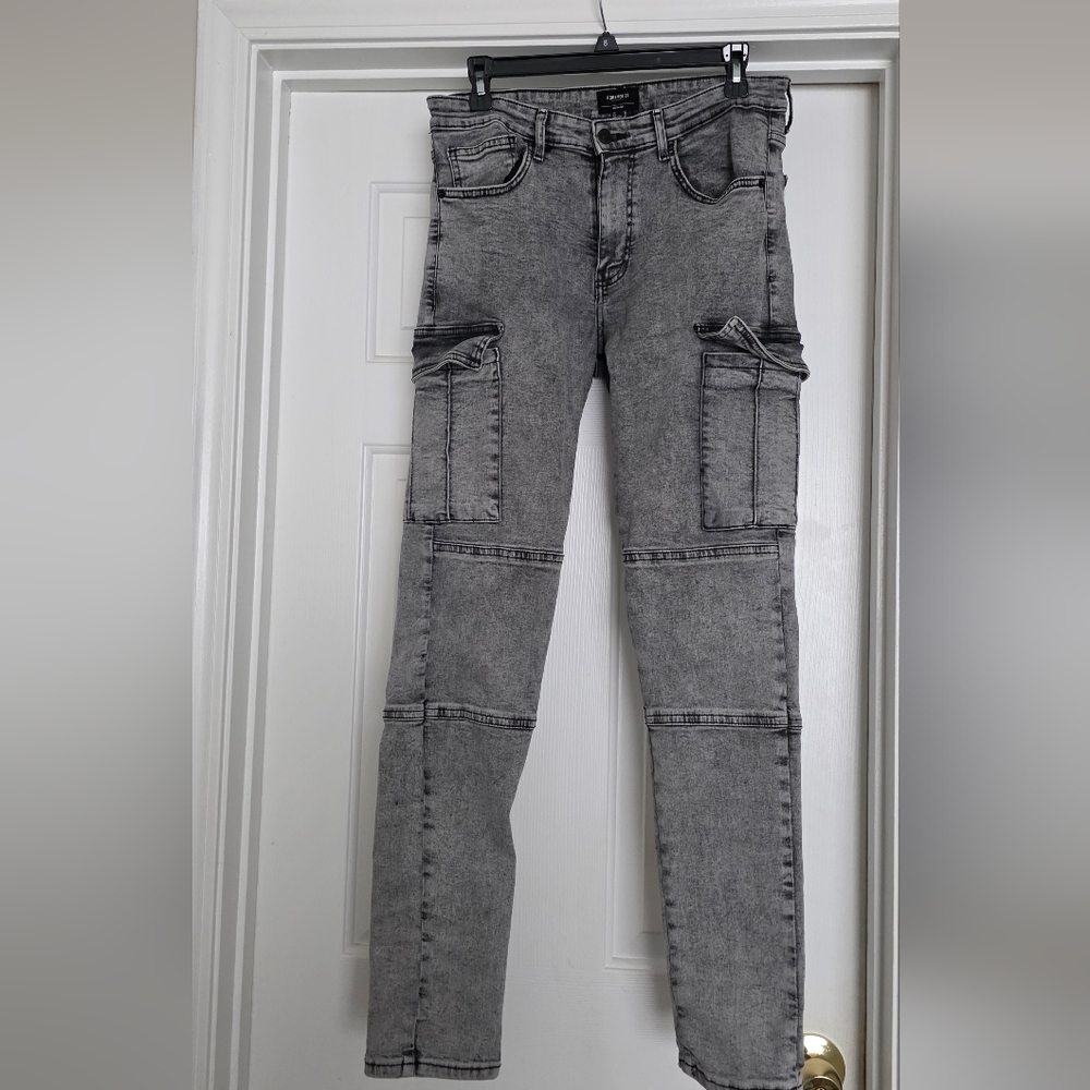 Forever 21 Skinny Cargo Jeans Mens Size 31